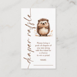 Tarjeta De Recepción Hedgehog Rotación Script Diaper Raffle Baby Shower