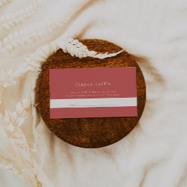 Tarjeta De Recepción HEIDI Red Summer Simple Baby Shower Diaper Raffle