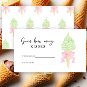Tarjeta De Recepción Helado - Adivina cuántos besos juego de boda