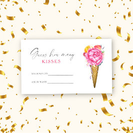 Tarjeta De Recepción Helado - Adivina cuántos besos juego de boda