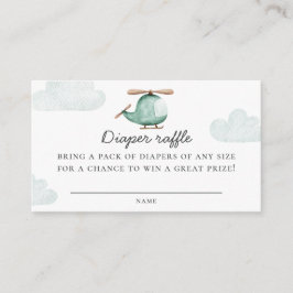 Tarjeta De Recepción Helicopter Diaper Raffle Ticket | Juego Baby Showe
