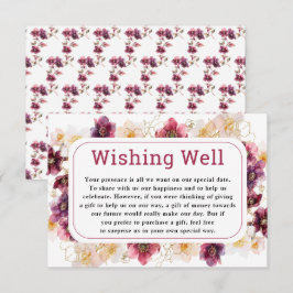 Tarjeta De Recepción Hellebore Floral Burgundy Wedding Wishing Well