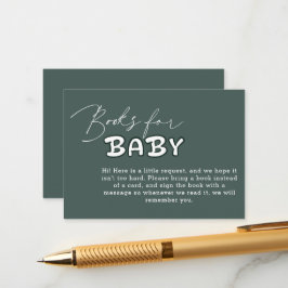 Tarjeta De Recepción Hello Baby Elegant Dark Green Baby Shower