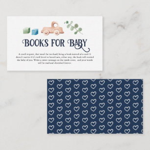 Tarjeta De Recepción Hello Boy Baby Shower Books para el bebé
