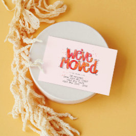 Tarjeta De Recepción Hemos movido la acuarela del Naranja rojo