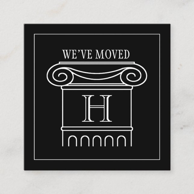 Tarjeta De Recepción Hemos movido la inserción | Cambio de gabinete de  (Anverso)