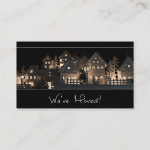 Tarjeta De Recepción Hemos mudado casas de Navidades iluminadas