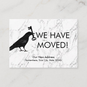 Tarjeta De Recepción Hemos Mudado Crow y Tecla Nueva Dirección Insertar