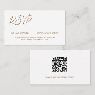 Tarjeta De Recepción Hemos reservado asientos CÓDIGO QR Personalizado G