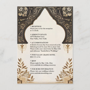 Tarjeta De Recepción Henna Islam Nikah Arabic Walima Boda Musulmana