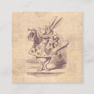 Tarjeta De Recepción Herald White Rabbit Vintage Alice en el país de la