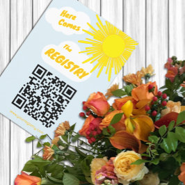 Tarjeta De Recepción Here Comes The Son Boy Baby Shower Registry