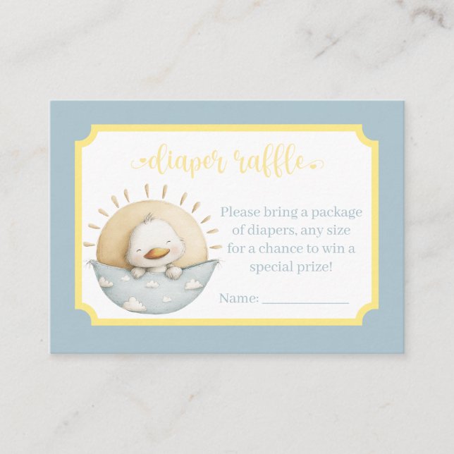 Tarjeta De Recepción Here Comes the Son Diaper Raffle Card (Anverso)