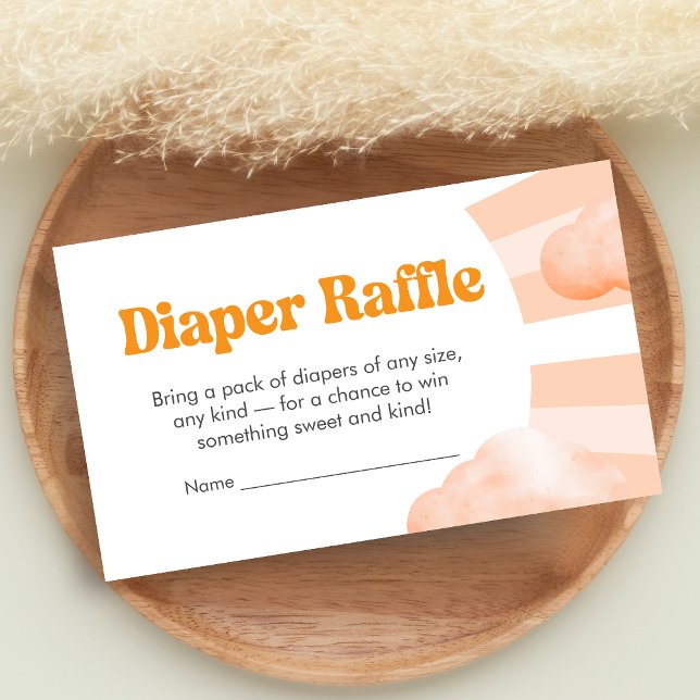 Tarjeta De Recepción Here Comes the Sun Baby Shower Diaper Raffle Enclo (Sunshine Baby Shower Diaper Raffle)