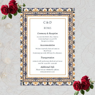 Tarjeta De Recepción Herencia Moderna de Talavera Elegante Boda