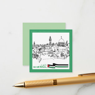 Tarjeta De Recepción Herencia y esperanza palestinas: Regresaremos