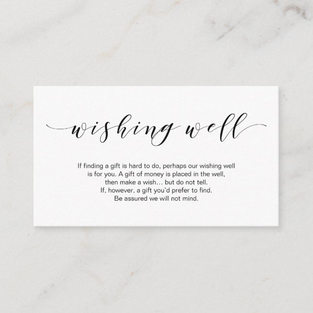 Tarjeta De Recepción Hermosa elegancia, en negro, Boda deseando bien (Anverso)