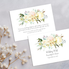 Tarjeta De Recepción Hermosa floral de rosas blancas deseando Boda