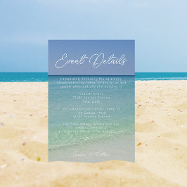 Tarjeta De Recepción Hermosa foto de playa detalles del evento Boda