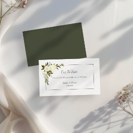 Tarjeta De Recepción Hermosa página web de Bodas florales de rosas blan