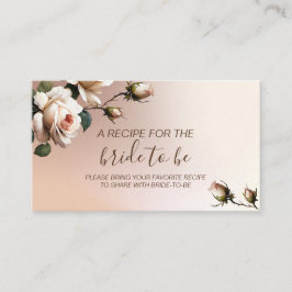Tarjeta De Recepción Hermosa Receta de Té Nupcial Rosa Aceite Beige Rub
