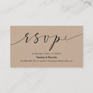 Tarjeta De Recepción Hermosa y elegante tinta negra creativa, RSVP de B