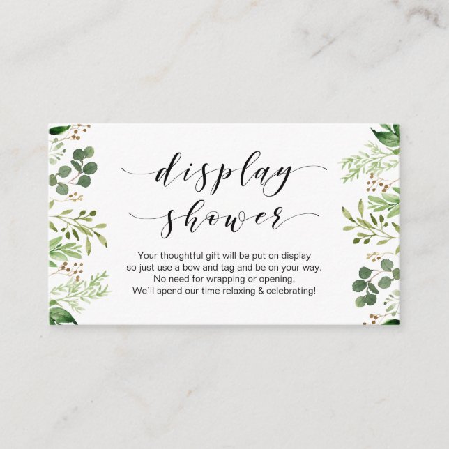 Tarjeta De Recepción Hermosa y elegante vegetación, negro, ducha de pan (Anverso)