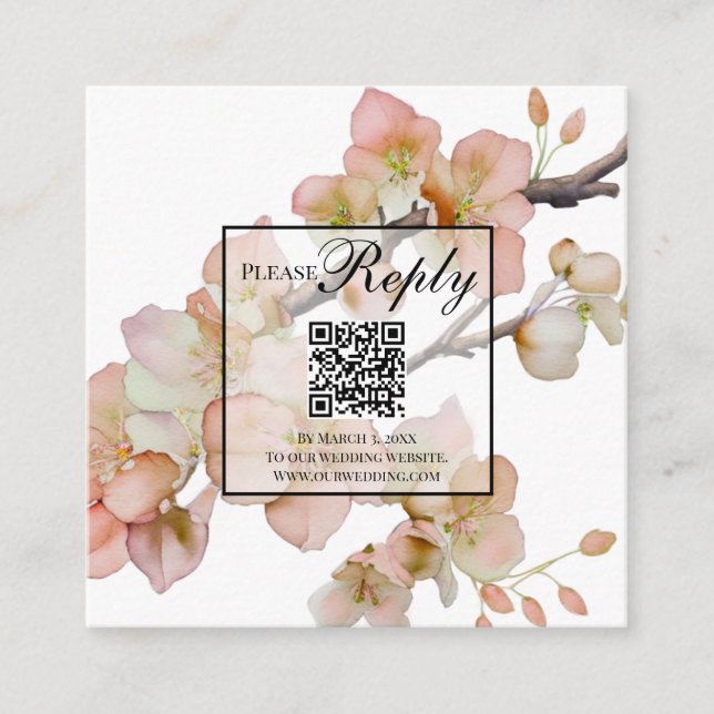 Tarjeta De Recepción Hermosas flores naranjas de flores acuáticas RSVP (Anverso)