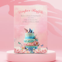 Hermosas mariposas gemelas Baby Diaper Raffle