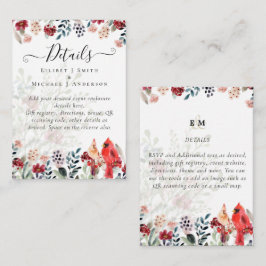 Tarjeta De Recepción Hermoso Boda de Aves CARDINALES Rojas