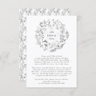 Tarjeta De Recepción Hermoso Boda de guirnaldas con dibujos florales