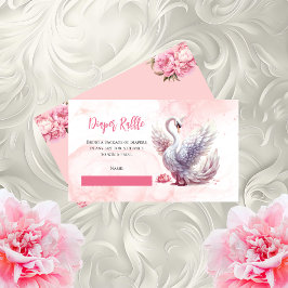 Tarjeta De Recepción Hermoso Cisne Floral Baby Shower Diaper Raffle