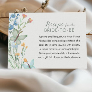 Tarjeta De Recepción Hermoso Desayuno Nupcial con Tema de Mariposa y Fl