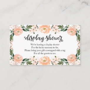 Tarjeta De Recepción Hermoso Display de Baby Shower Floral de Melocotón