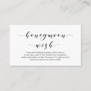 Tarjeta De Recepción Hermoso elegante, escritura negra, deseo de luna d