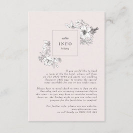 Tarjeta De Recepción Hermoso monograma floral de Rubor Wreath esbozado