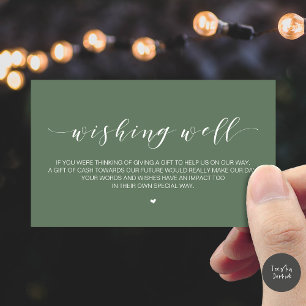 Tarjeta De Recepción Hermoso Pozo de Deseos de Boda Elegante, Regalos