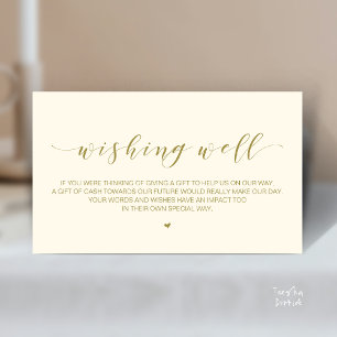 Tarjeta De Recepción Hermoso Pozo de Deseos de Boda Elegante, Regalos