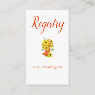 Tarjeta De Recepción Hermoso registro de bodas girasoles