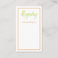 Hermoso registro Naranja de Bodas verdes y blancos