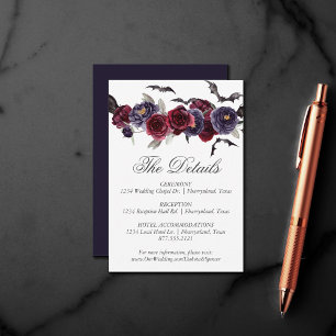 Tarjeta De Recepción Hermoso y espeluznante Detalles de Floral oscura