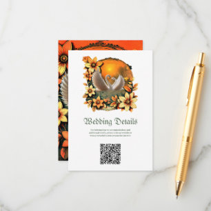 Tarjeta De Recepción Hermosos cisnes enamorados.