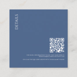 Tarjeta De Recepción Hermosos detalles azules con Boda de código QR