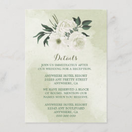Tarjeta De Recepción hermosos detalles bodas de vegetación floral blanc