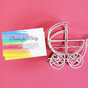 Tarjeta De Recepción Hermosos libros arcoiris para Baby Shower Rhyme