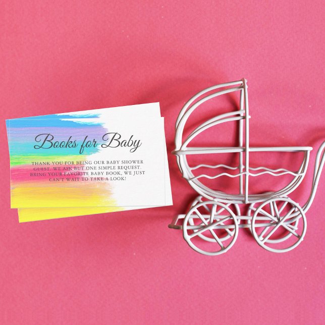 Tarjeta De Recepción Hermosos libros arcoiris para Baby Shower Rhyme (Subido por el creador)