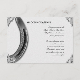 Tarjeta De Recepción Herradura de plata en la boda blanca