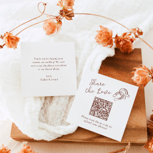 Tarjeta De Recepción Herradura mínima marrón   Código QR Comparte el am