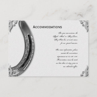 Tarjeta De Recepción Herradura plateada en Boda blanco