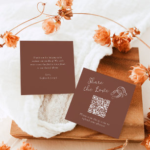 Tarjeta De Recepción Herradura Rustica Mínima   Código QR Comparte el a